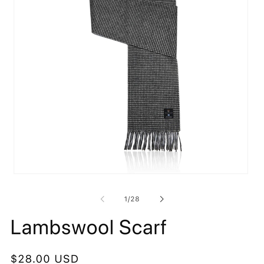 NWT Islander Black and Gray Lambswool Scarf